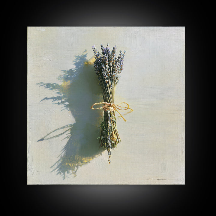 Lavender Bundle with Soft Shadow Canvas Print, Spa Art, Animal Art, Spa Decor, Fine Art, Serenity, Gallery Decor, Neutral Decor, SPA-1x1-31