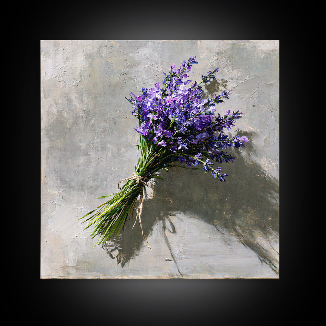 Lavender Bundle with Soft Shadow Canvas Print, Spa Art, Wildlife Wall Art, Spa Decor, Watercolor Art, Serenity, SPA-1x1-55