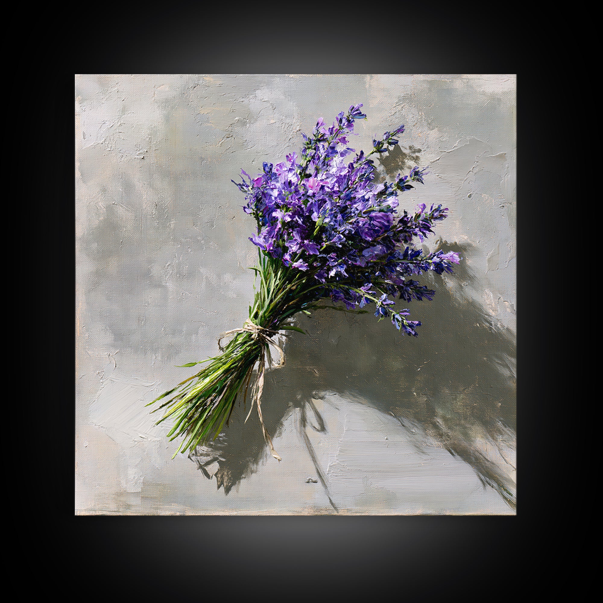 Lavender Bundle with Soft Shadow Canvas Print, Spa Art, Wildlife Wall Art, Spa Decor, Watercolor Art, Serenity, SPA-1x1-55