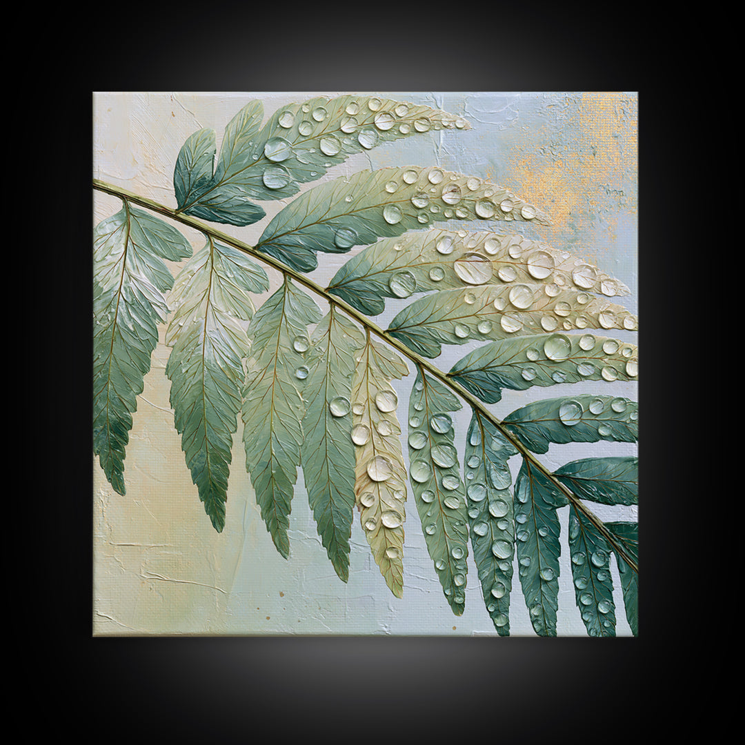 Fern Leaf Closeup Canvas Print, Spa Art, Gallery Decor, Spa Decor, Fine Art, Serenity, Wall Art, Home Decor, Wall Decor, SPA-1x1-59