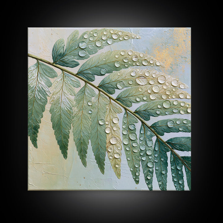 Fern Leaf Closeup Canvas Print, Spa Art, Gallery Decor, Spa Decor, Fine Art, Serenity, Wall Art, Home Decor, Wall Decor, SPA-1x1-59