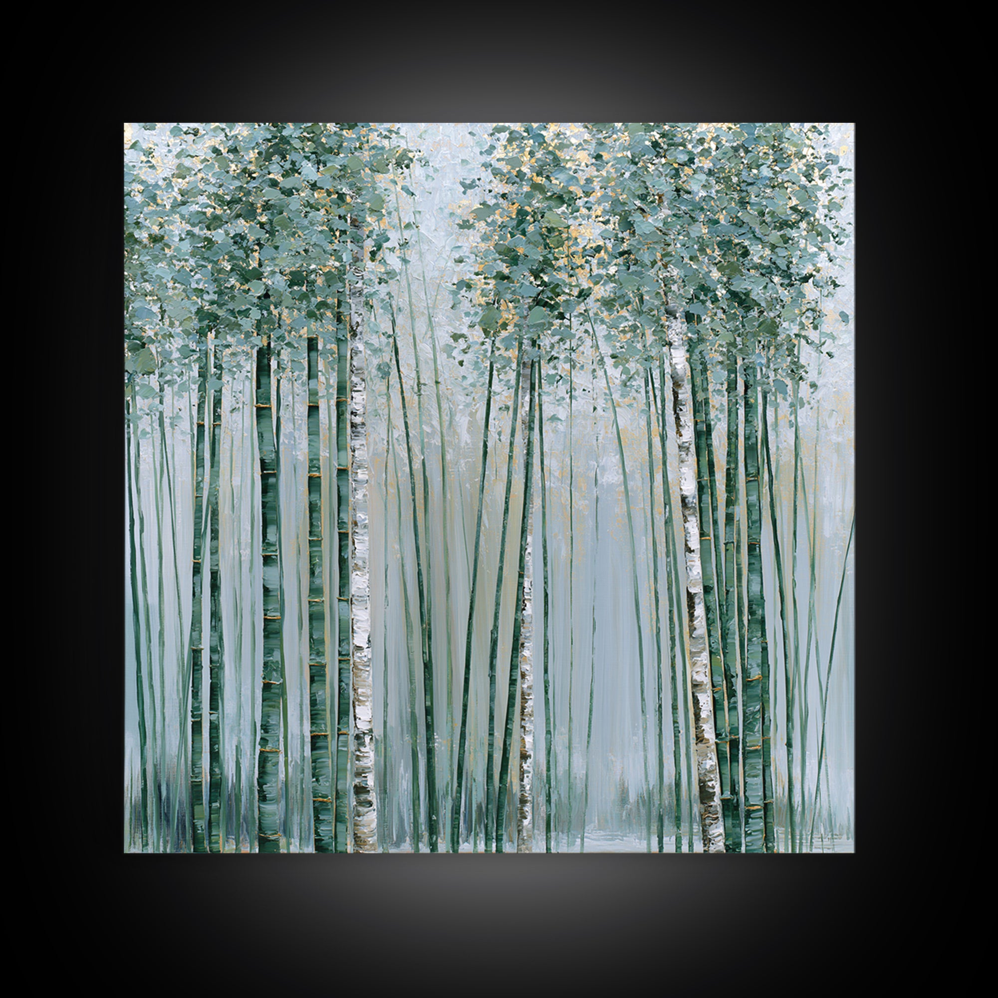 Misty Bamboo Forest Canvas Print, Spa Art, Art, Spa Decor, Serenity, Abstract Print, Minimalist Art, Feminine Wall Art, SPA-1x1-77
