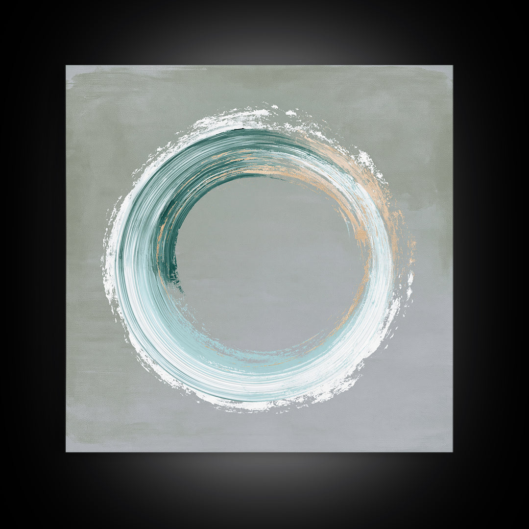Minimal Zen Circle Brushstroke Framed Canvas Print, Spa Art, Fine Art Print, Spa Decor, Fine Art, Serenity, Wall Decor, SPA-1x1-80