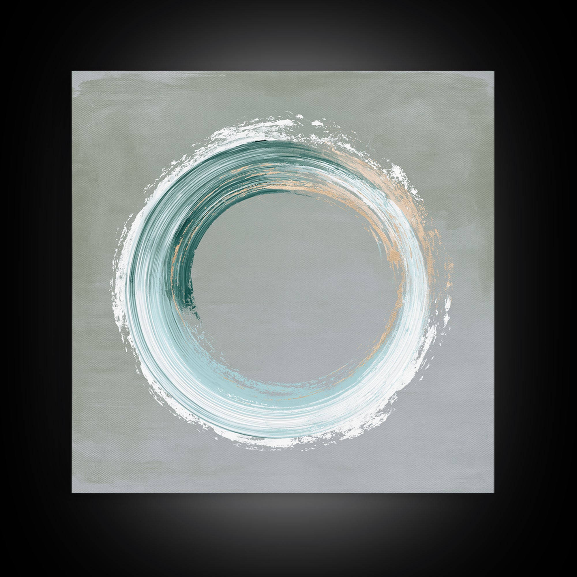 Minimal Zen Circle Brushstroke Framed Canvas Print, Spa Art, Fine Art Print, Spa Decor, Fine Art, Serenity, Wall Decor, SPA-1x1-80