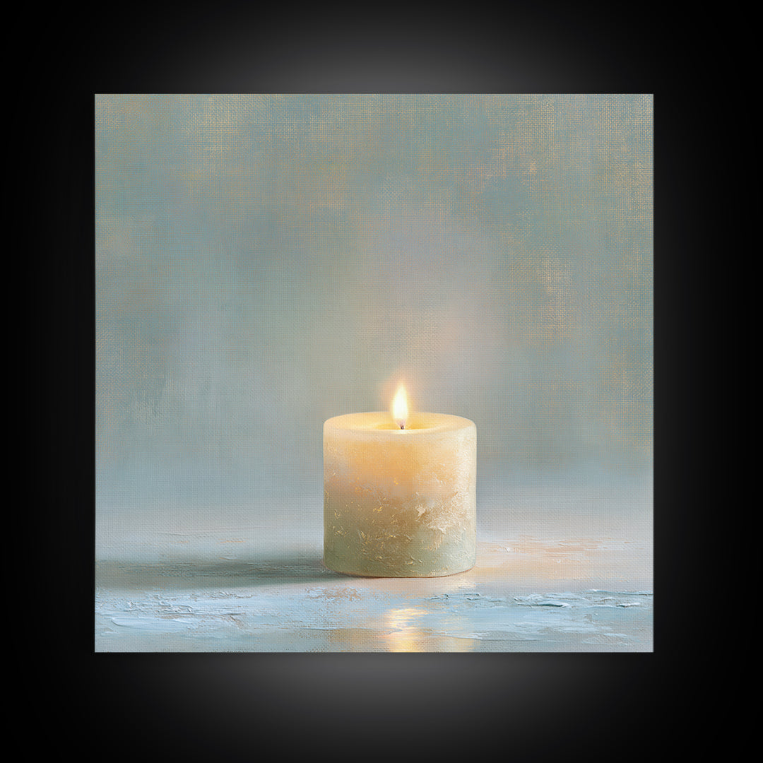 Warm Candle Flame Canvas Print, Spa Art, Statement Artwork, Spa Decor, Fine Art, Serenity, Printable Wall Art, Printable Art, SPA-1x1-9