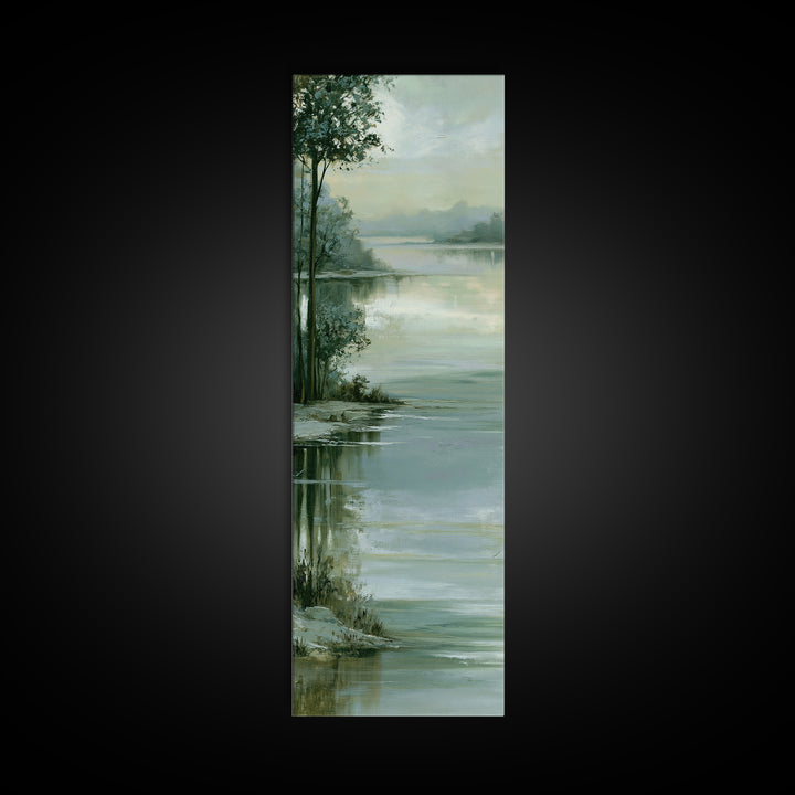 Moonlit Lake Reflection Canvas Print, Spa Art, Feminine Wall Art, Spa Decor, Fine Art, Serenity, Hair Salon Wall Art, SPA-1x3-11