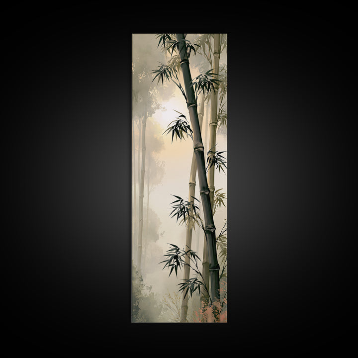 Misty Bamboo Forest Canvas Print, Spa Art, Art, Spa Decor, Serenity, Abstract Print, Minimalist Art, Feminine Wall Art, SPA-1x3-17