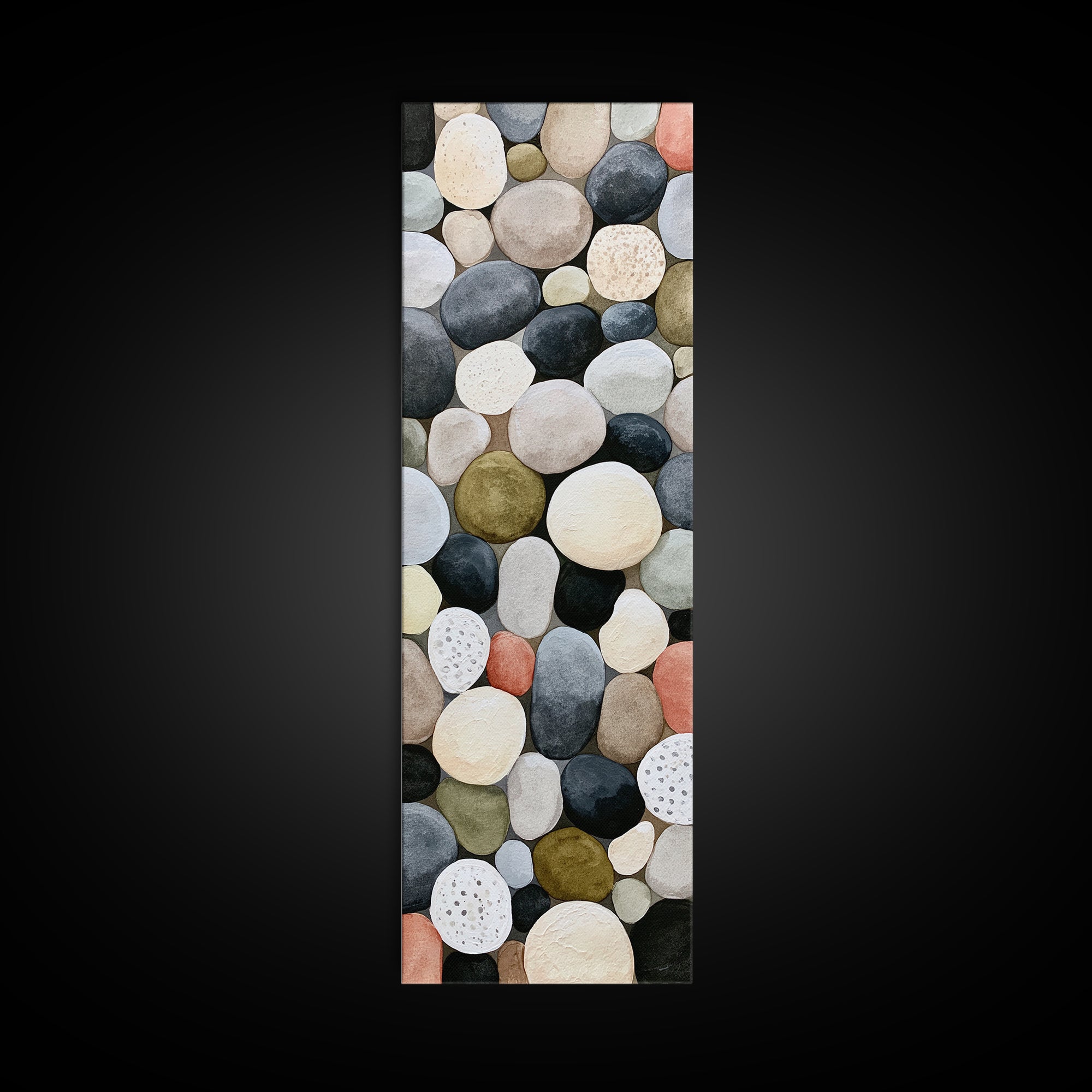 Pebble Texture Abstract Canvas Print, Spa Art, Dog Canvas, Spa Decor, Fine Art, Serenity, Art Print, Room Decor, SPA-1x3-51