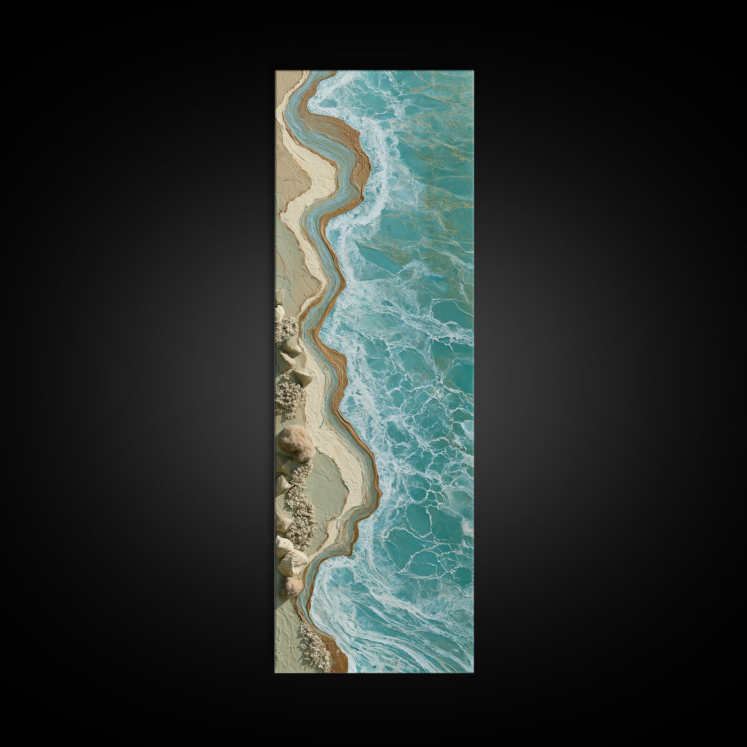 Blue Lagoon Water Seen from Above Canvas Print, Spa Art, Feminine Wall Art, Spa Decor, Fine Art, Serenity, Hair Salon Wall Art, SPA-1x3-56