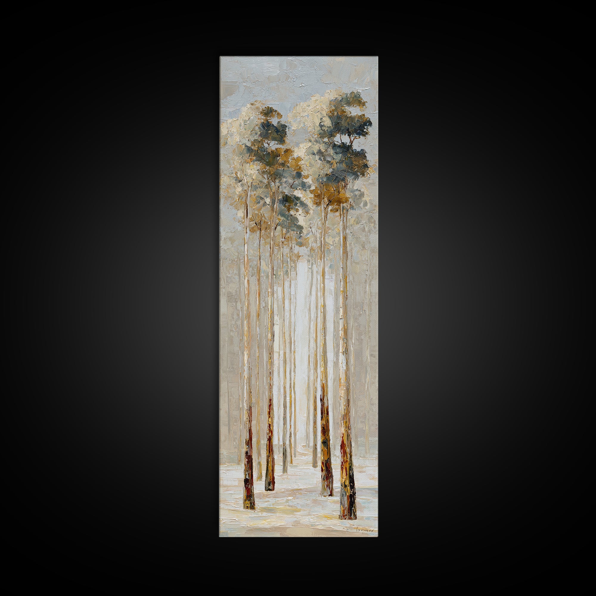 Moonlit Lake Reflection Canvas Print, Spa Art, Salon Decor, Spa Decor, Oil Painting, Serenity, Statement Artwork, Boho Decor, SPA-1x3-59