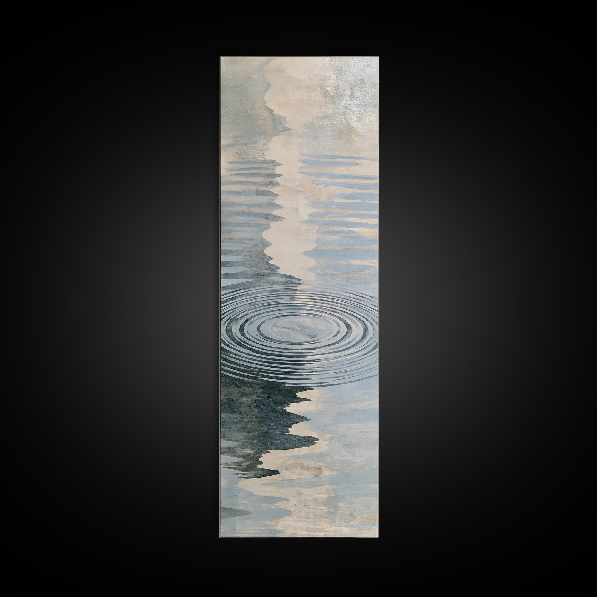 Abstract Water Ripples Framed Canvas Print, Spa Art, Luxury Decor, Spa Decor, Abstract Art, Serenity, Black Woman Art, SPA-1x3-66