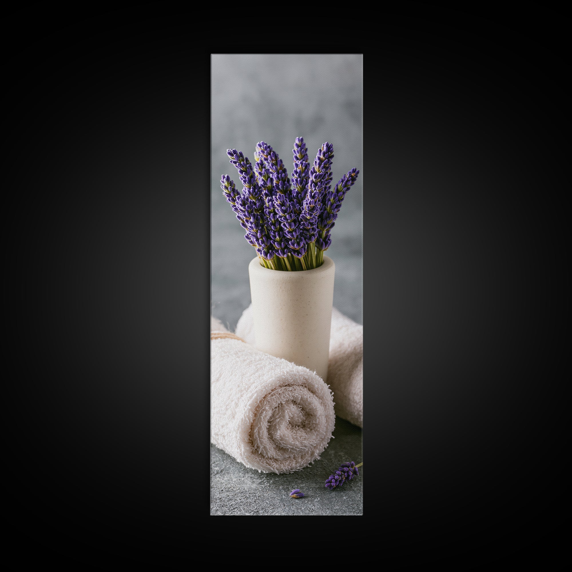 Lavender Bundle with Soft Shadow Canvas Print, Spa Art, Wildlife Wall Art, Spa Decor, Watercolor Art, Serenity, SPA-1x3-67