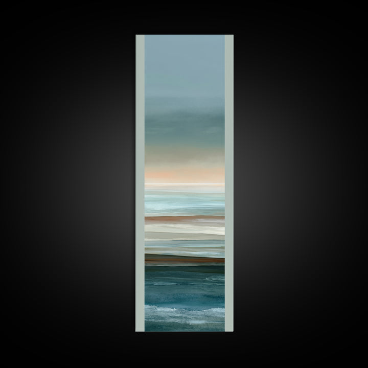 Coastal Horizon in Muted Spa Blues Framed Canvas Print, Spa Art, Modern Decor, Spa Decor, Fine Art, Serenity, Wall Decor, SPA-1x3-70