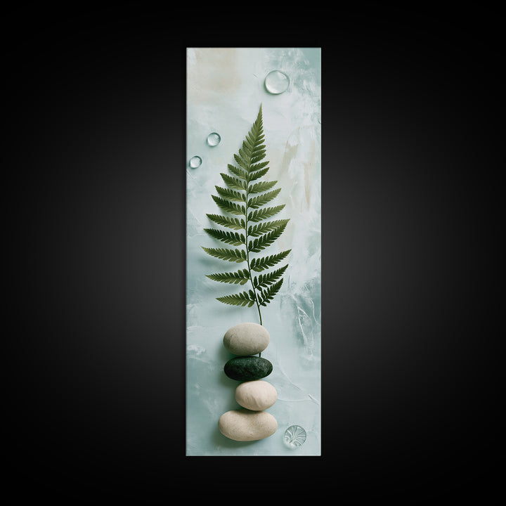 Fern Leaf Closeup Framed Canvas Print, Spa Art, Gallery Decor, Spa Decor, Fine Art, Serenity, Wall Art, Home Decor, Wall Decor, SPA-1x3-71