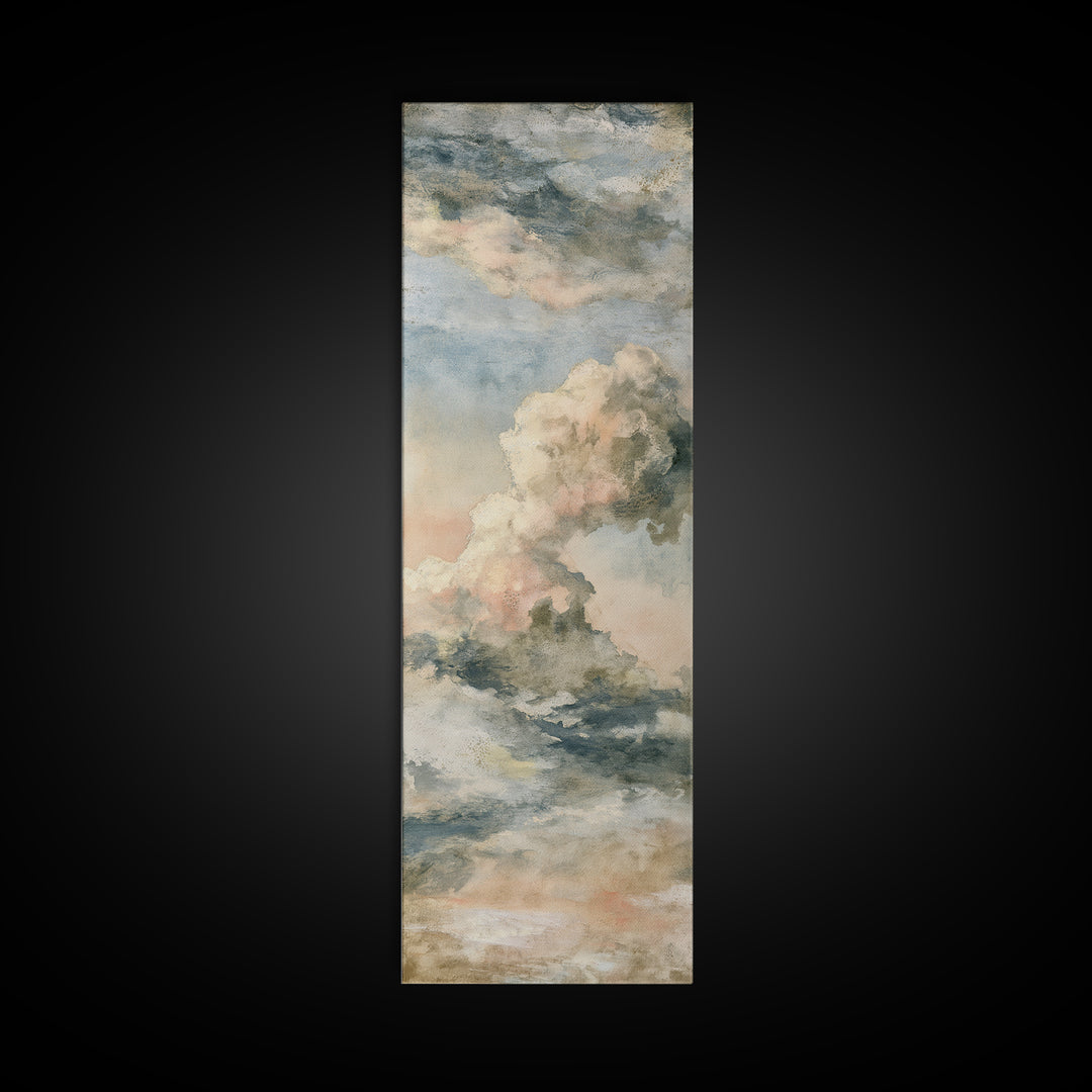 Soft Cloudscape in Cream and Sage Canvas Print, Spa Art, Spa, Spa Decor, Fine Art, Serenity, Teen Girl Room Decor, Dog Canvas, SPA-1x3-73