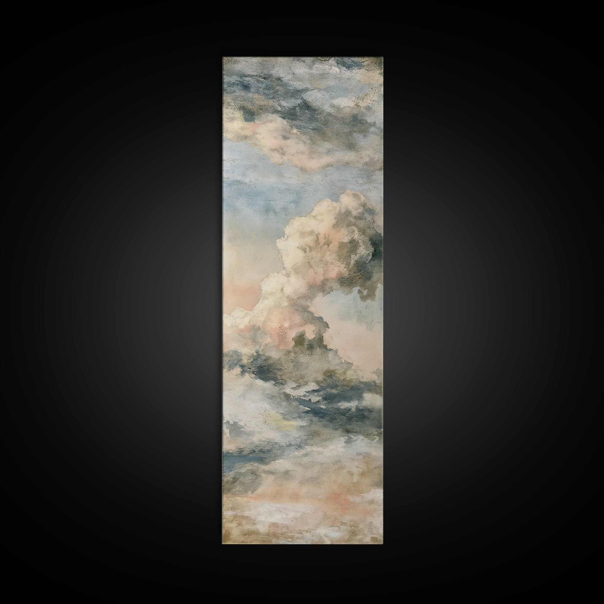 Soft Cloudscape in Cream and Sage Canvas Print, Spa Art, Spa, Spa Decor, Fine Art, Serenity, Teen Girl Room Decor, Dog Canvas, SPA-1x3-73