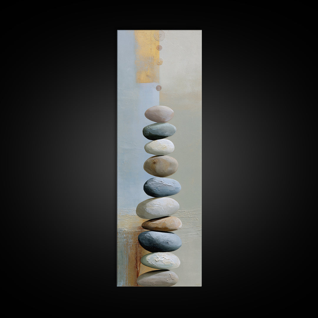 Pebble Texture Abstract Framed Canvas Print, Spa Art, Neutral Decor, Spa Decor, Fine Art, Serenity, Home Decor, Wall Decor, SPA-1x3-75
