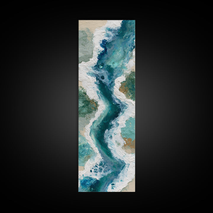 Blue Lagoon Water Seen from Above Framed Canvas Print, Spa Art, Minimalist Decor, Spa Decor, Fine Art, Serenity, SPA-1x3-8