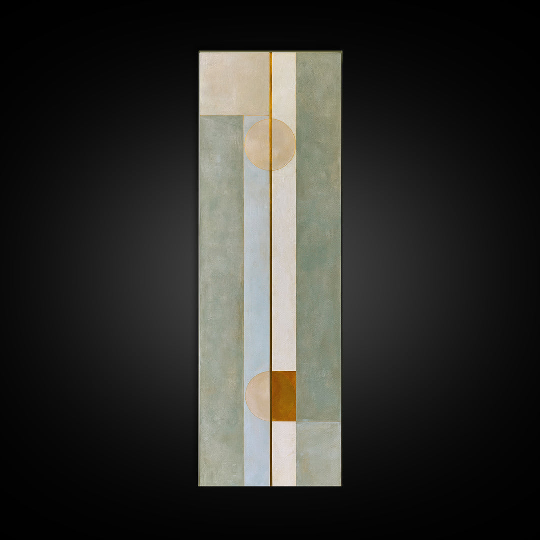 Sage and Ivory Geometric Calm Composition Canvas Print, Spa Art, Fashion Wall Art, Spa Decor, Abstract Art, Serenity, SPA-1x3-81