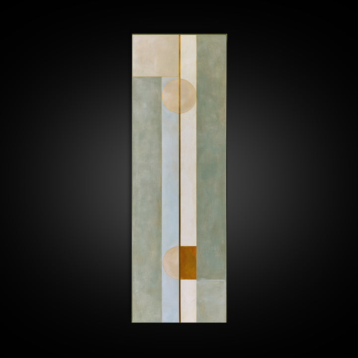 Sage and Ivory Geometric Calm Composition Canvas Print, Spa Art, Fashion Wall Art, Spa Decor, Abstract Art, Serenity, SPA-1x3-81