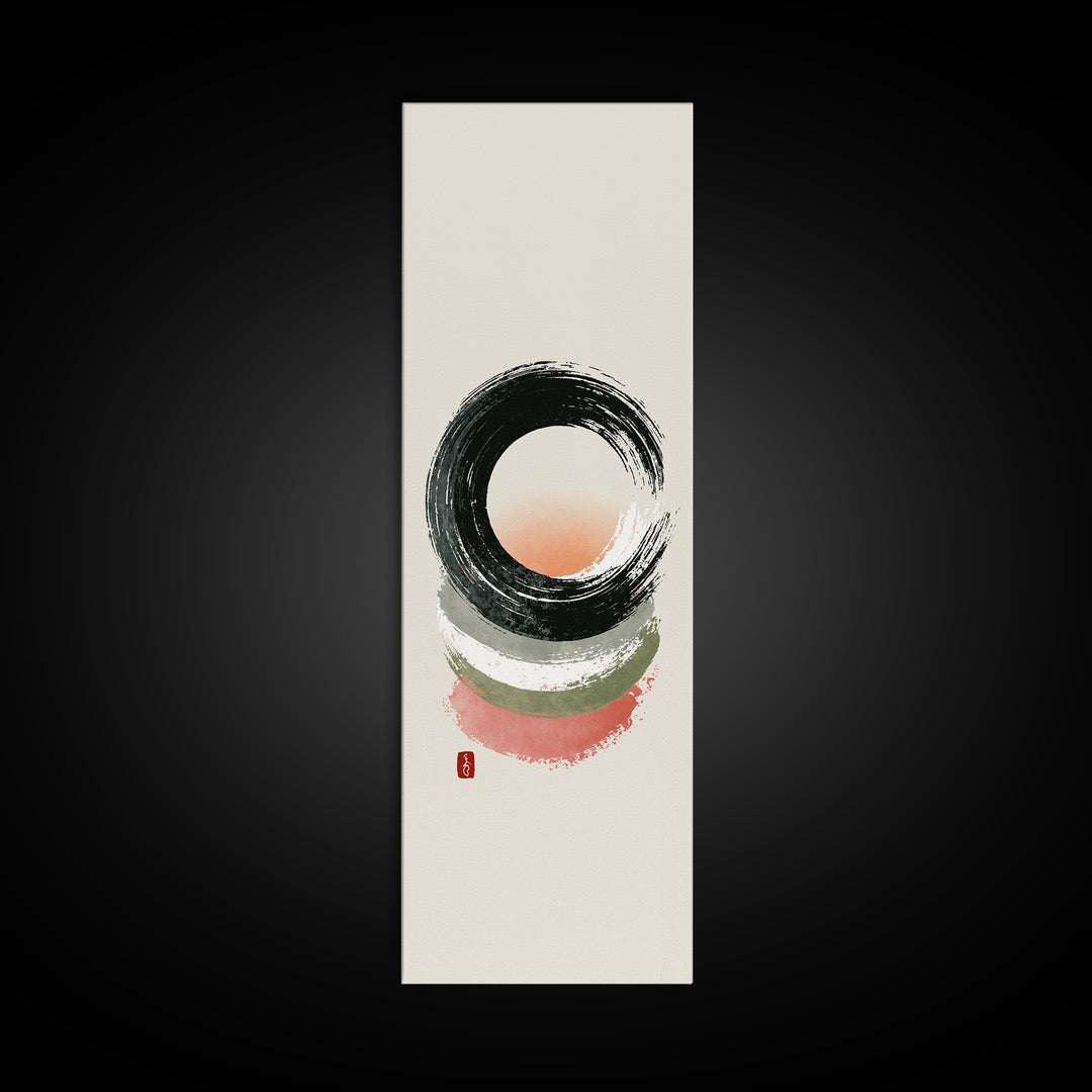 Minimal Zen Circle Brushstroke Framed Canvas Print, Spa Art, Teen Girl Room Decor, Spa Decor, Fine Art, Serenity, Luxury Decor, SPA-1x3-92