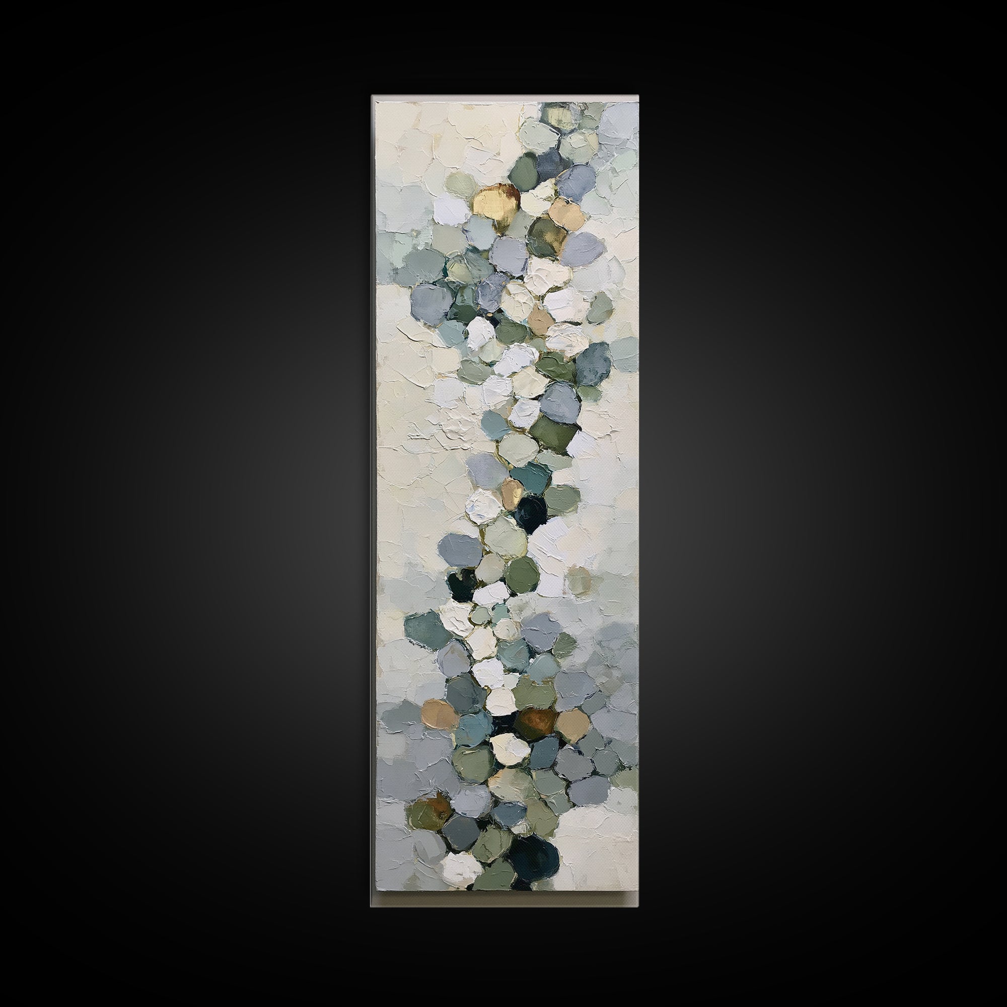 Pebble Texture Abstract Canvas Print, Spa Art, Luxury Decor, Spa Decor, Abstract Art, Serenity, Black Woman Art, Botanical Art, SPA-1x3-99