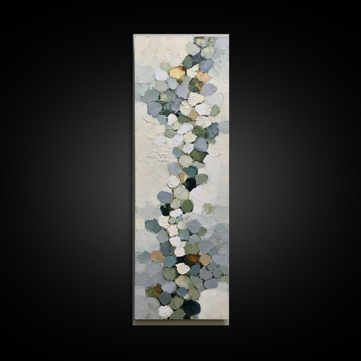 Pebble Texture Abstract Canvas Print, Spa Art, Luxury Decor, Spa Decor, Abstract Art, Serenity, Black Woman Art, Botanical Art, SPA-1x3-99
