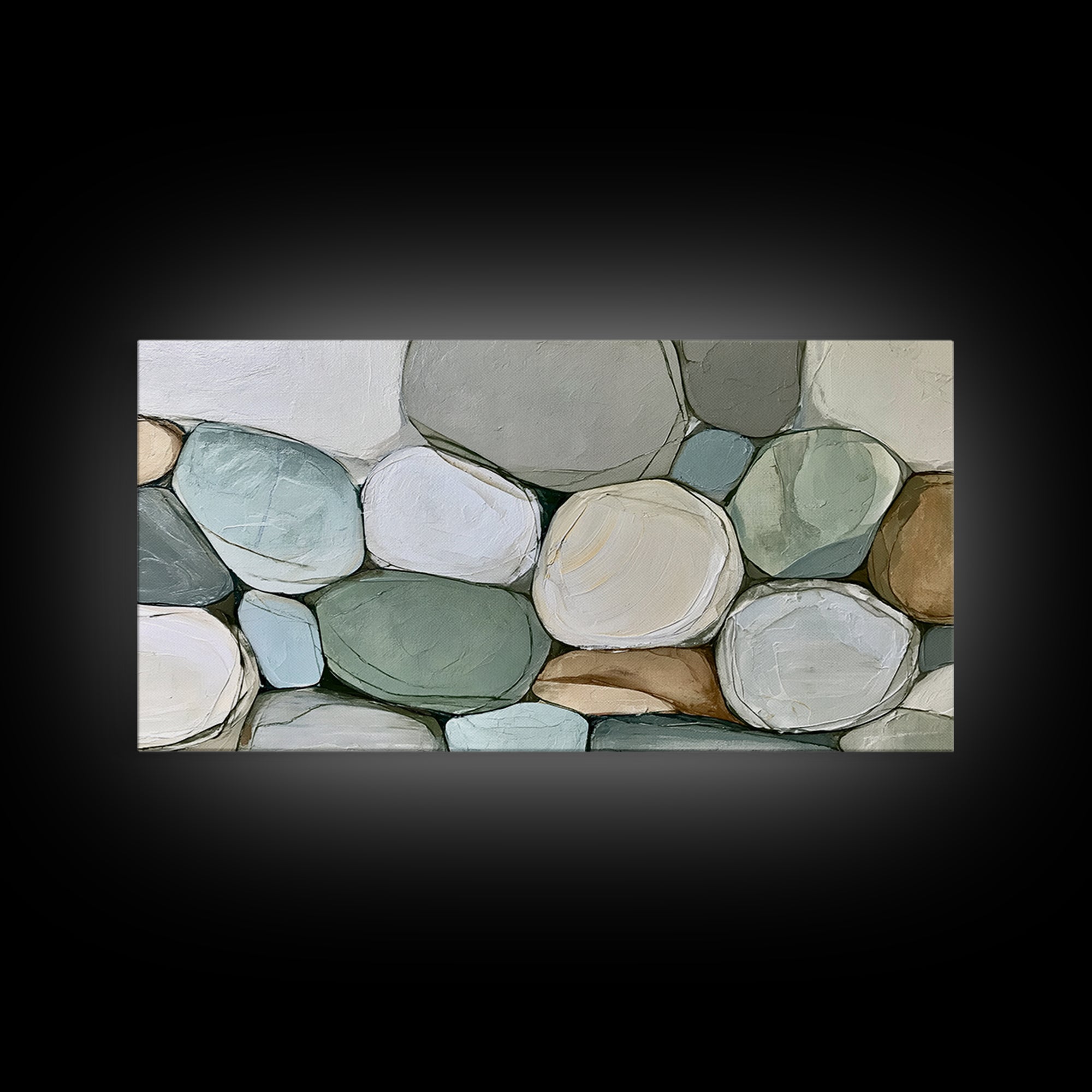 Pebble Texture Abstract Framed Canvas Print, Spa Art, Fashion Wall Art, Spa Decor, Abstract Art, Serenity, Modern Decor, SPA-2x1-11