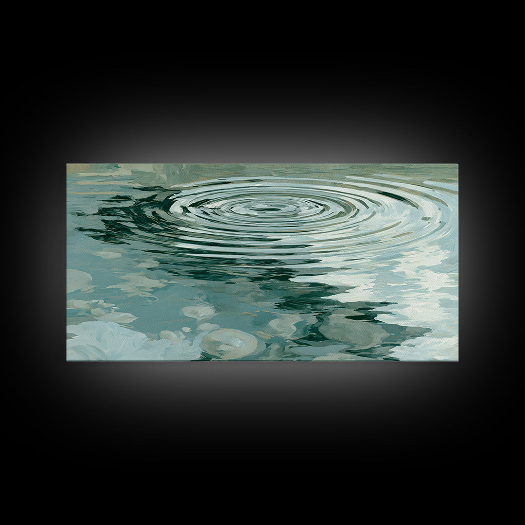 Abstract Water Ripples Canvas Print, Spa Art, Textured Painting, Spa Decor, Fine Art, Serenity, Travel Poster, Contemporary Art, SPA-2x1-2