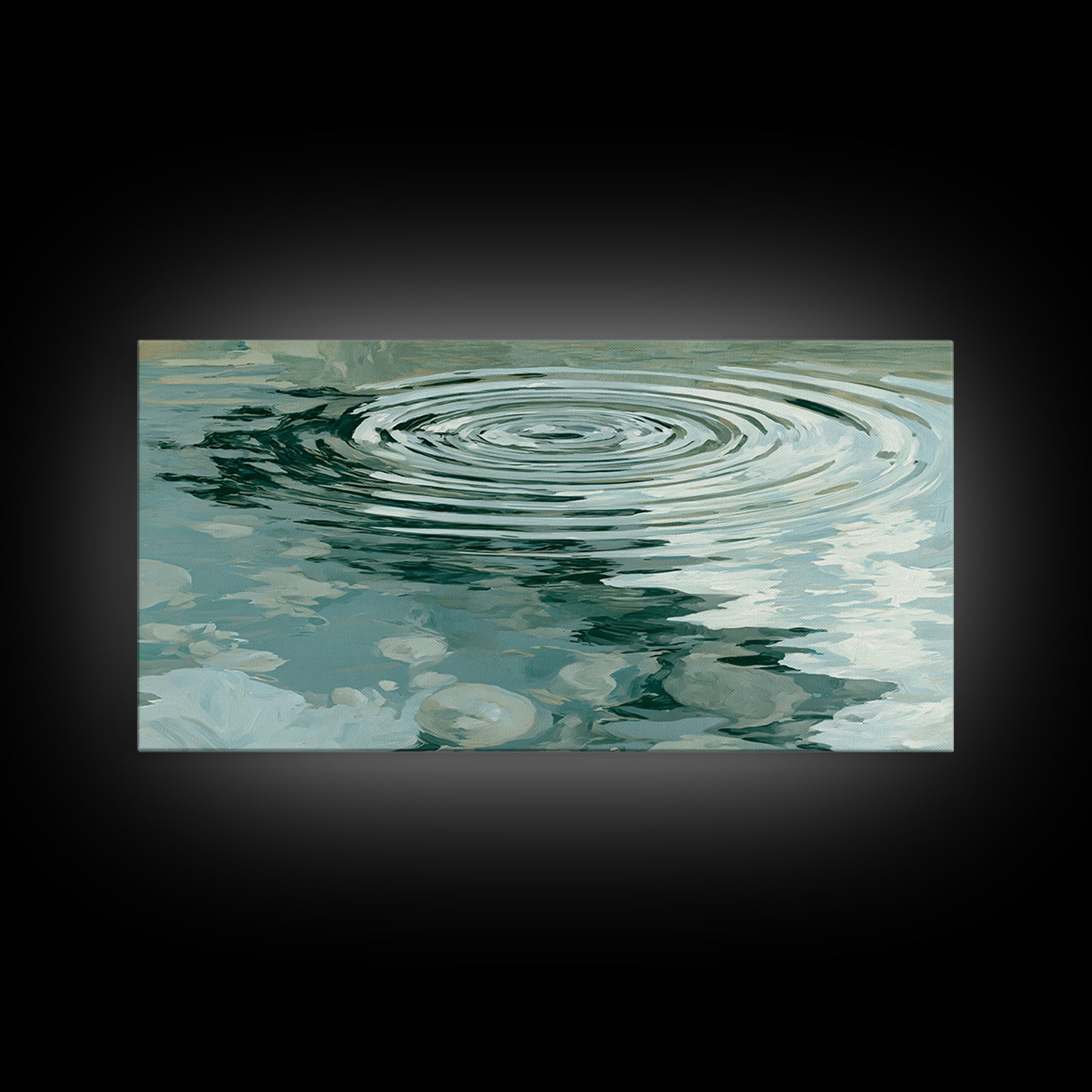 Abstract Water Ripples Canvas Print, Spa Art, Textured Painting, Spa Decor, Fine Art, Serenity, Travel Poster, Contemporary Art, SPA-2x1-2