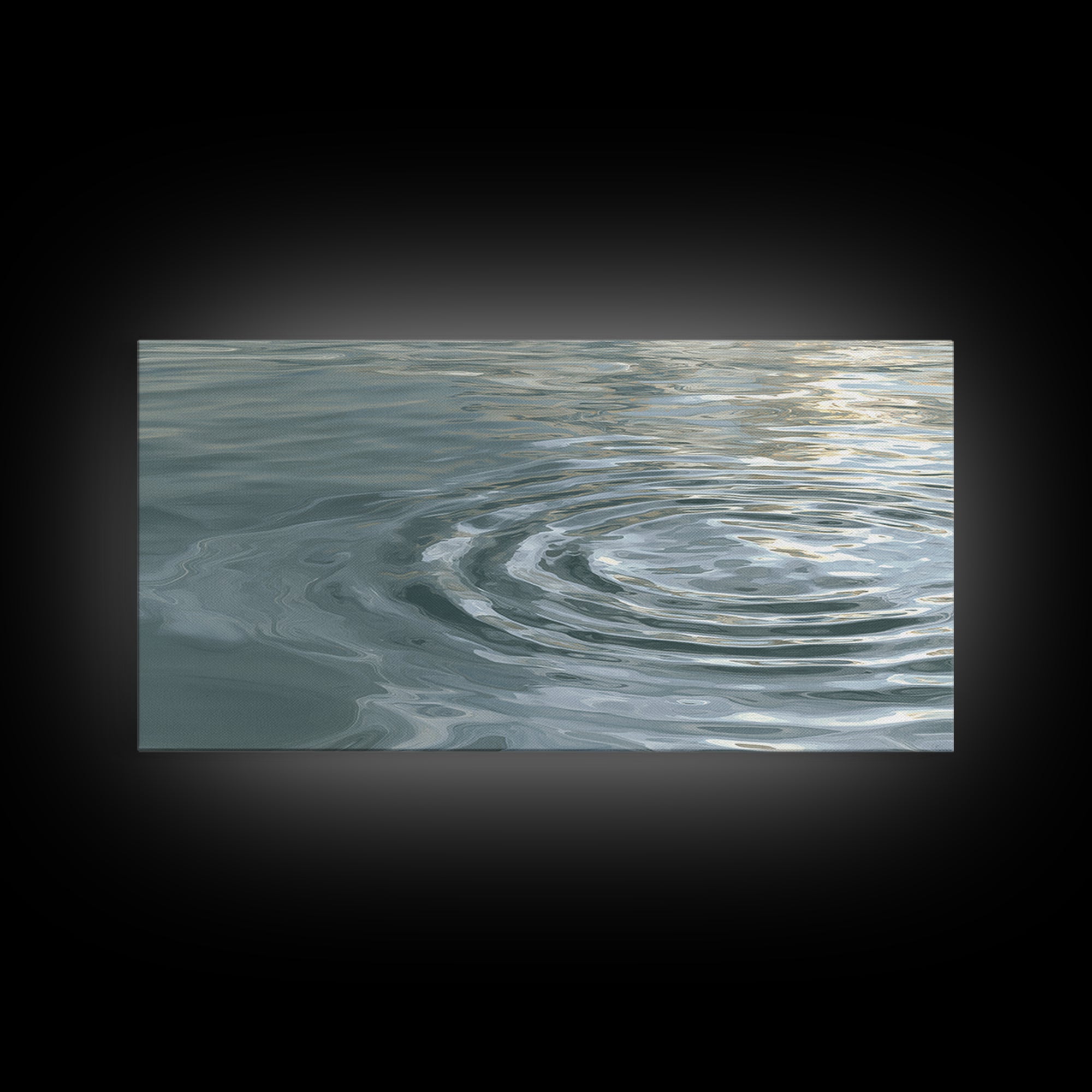 Abstract Water Ripples Framed Canvas Print, Spa Art, Wall Decor, Spa Decor, Serenity, Minimalist Art, Feminine Wall Art, SPA-2x1-50