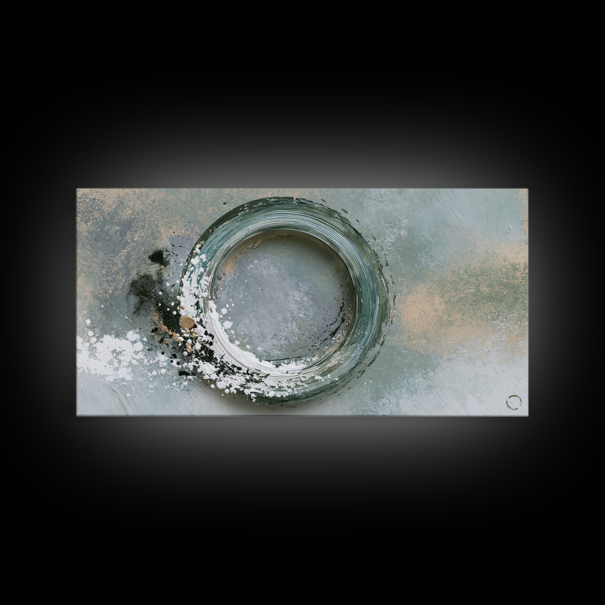 Minimal Zen Circle Brushstroke Canvas Print, Spa Art, Printable Art, Spa Decor, Fine Art, Serenity, Fine Art Photography, SPA-2x1-52