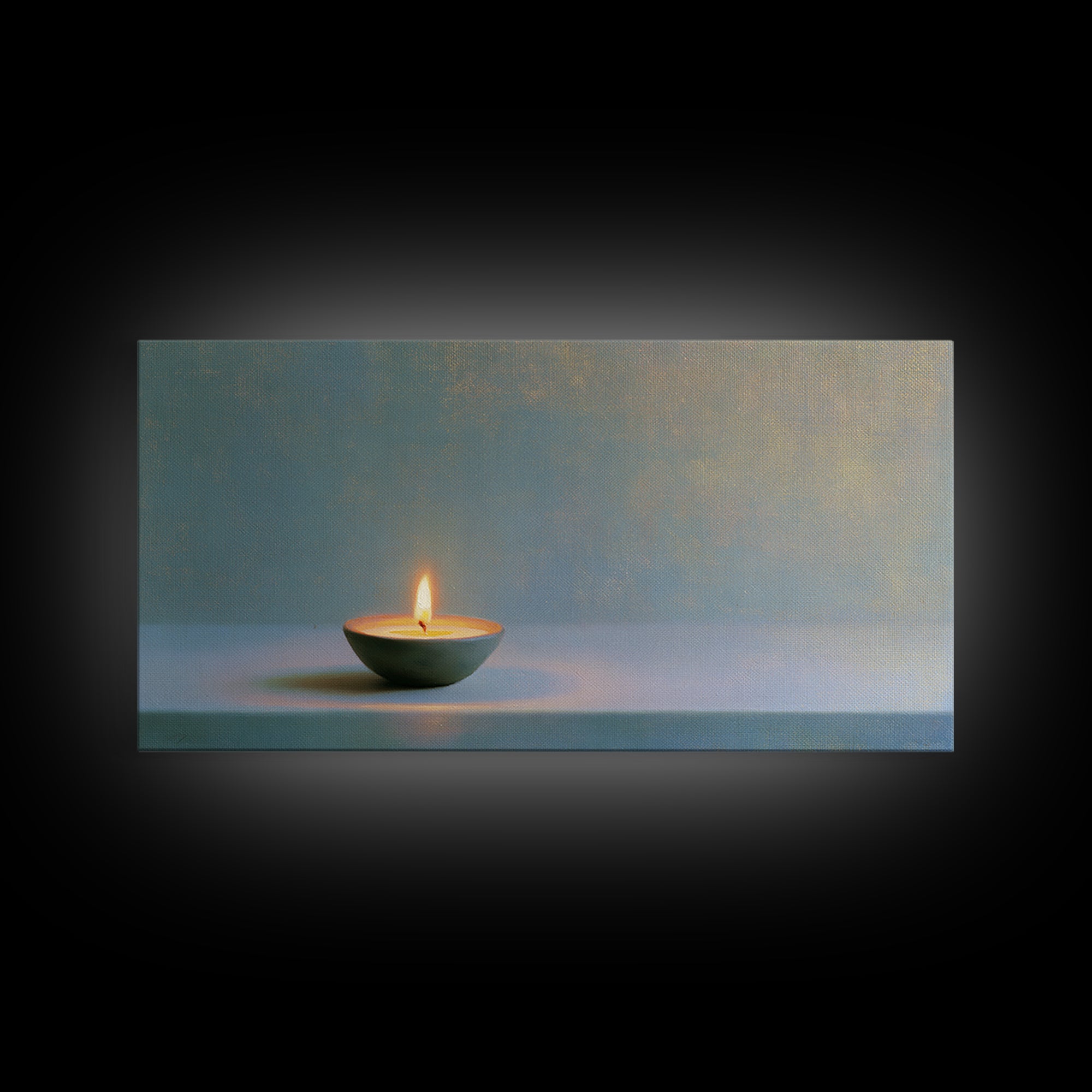 Warm Candle Flame Canvas Print, Spa Art, Abstract Print, Spa Decor, Oil Painting, Serenity, Esthetician Decor, Tarot Card Art, SPA-2x1-53