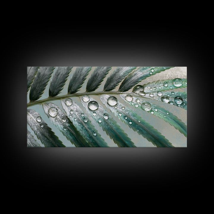 Fern Leaf Closeup Framed Canvas Print, Spa Art, Feminine Wall Art, Spa Decor, Fine Art, Serenity, Hair Salon Wall Art, SPA-2x1-55