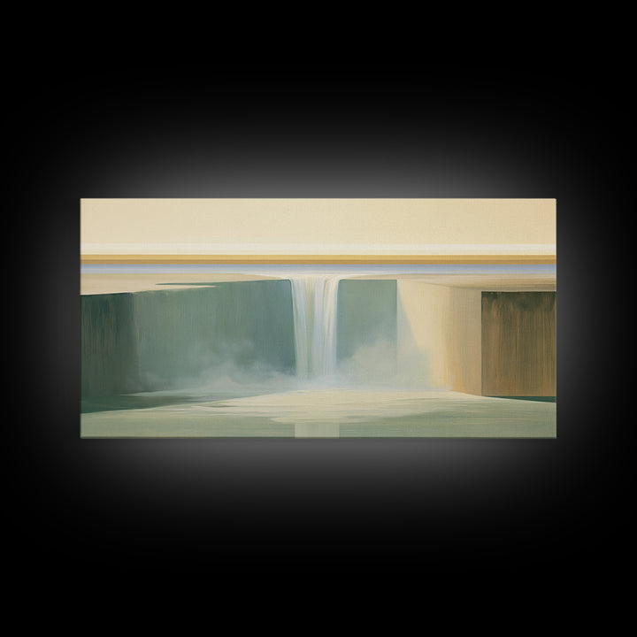 Serene Waterfall with Mist Canvas Print, Spa Art, Wall Art, Spa Decor, Oil Painting, Serenity, Dog Wall Art, Abstract Print, SPA-2x1-62