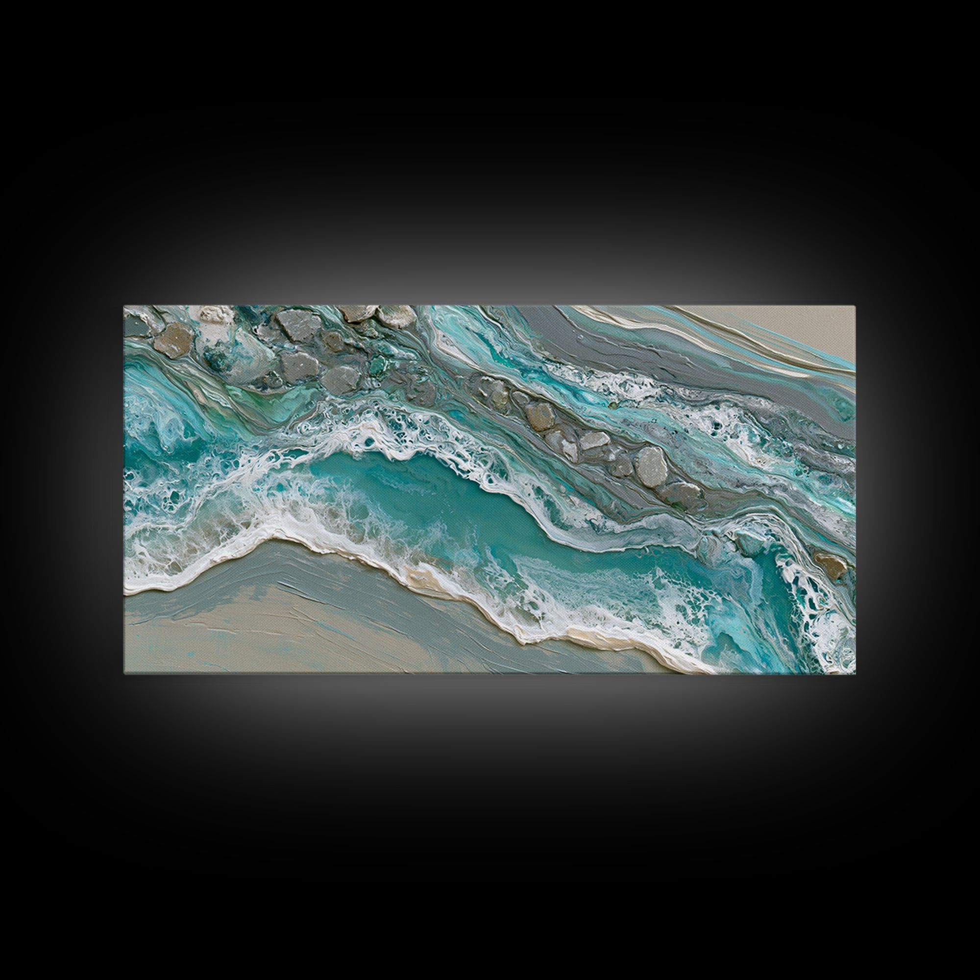 Blue Lagoon Water Seen from Above Canvas Print, Spa Art, Botanical Art, Spa Decor, Fine Art, Serenity, Fashion Wall Art, SPA-2x1-64
