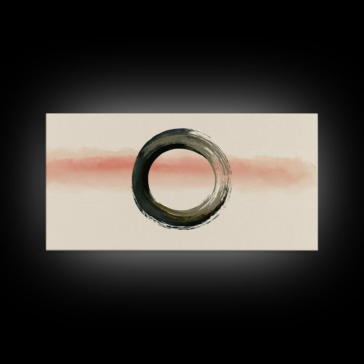 Minimal Zen Circle Brushstroke Canvas Print, Spa Art, Feminine Wall Art, Spa Decor, Fine Art, Serenity, Hair Salon Wall Art, SPA-2x1-76