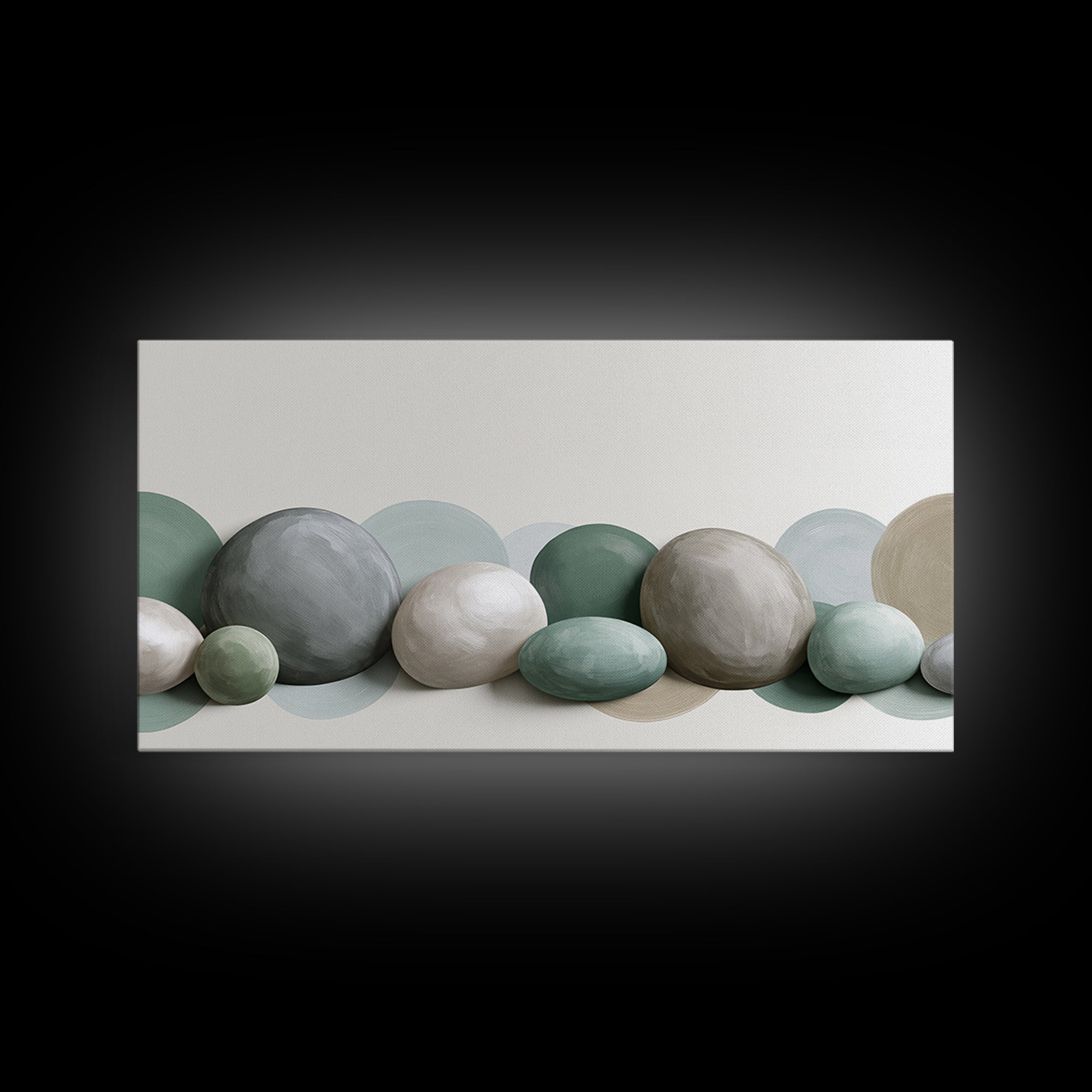 Pebble Texture Abstract Framed Canvas Print, Spa Art, Wall Decor, Spa Decor, Serenity, Minimalist Art, Feminine Wall Art, SPA-2x1-83