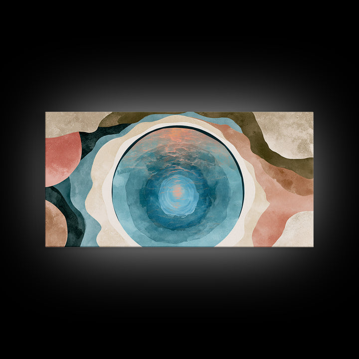 Blue Lagoon Water Seen from Above Framed Canvas Print, Spa Art, Dog Wall Art, Spa Decor, Fine Art, Serenity, Dog Canvas, SPA-2x1-88