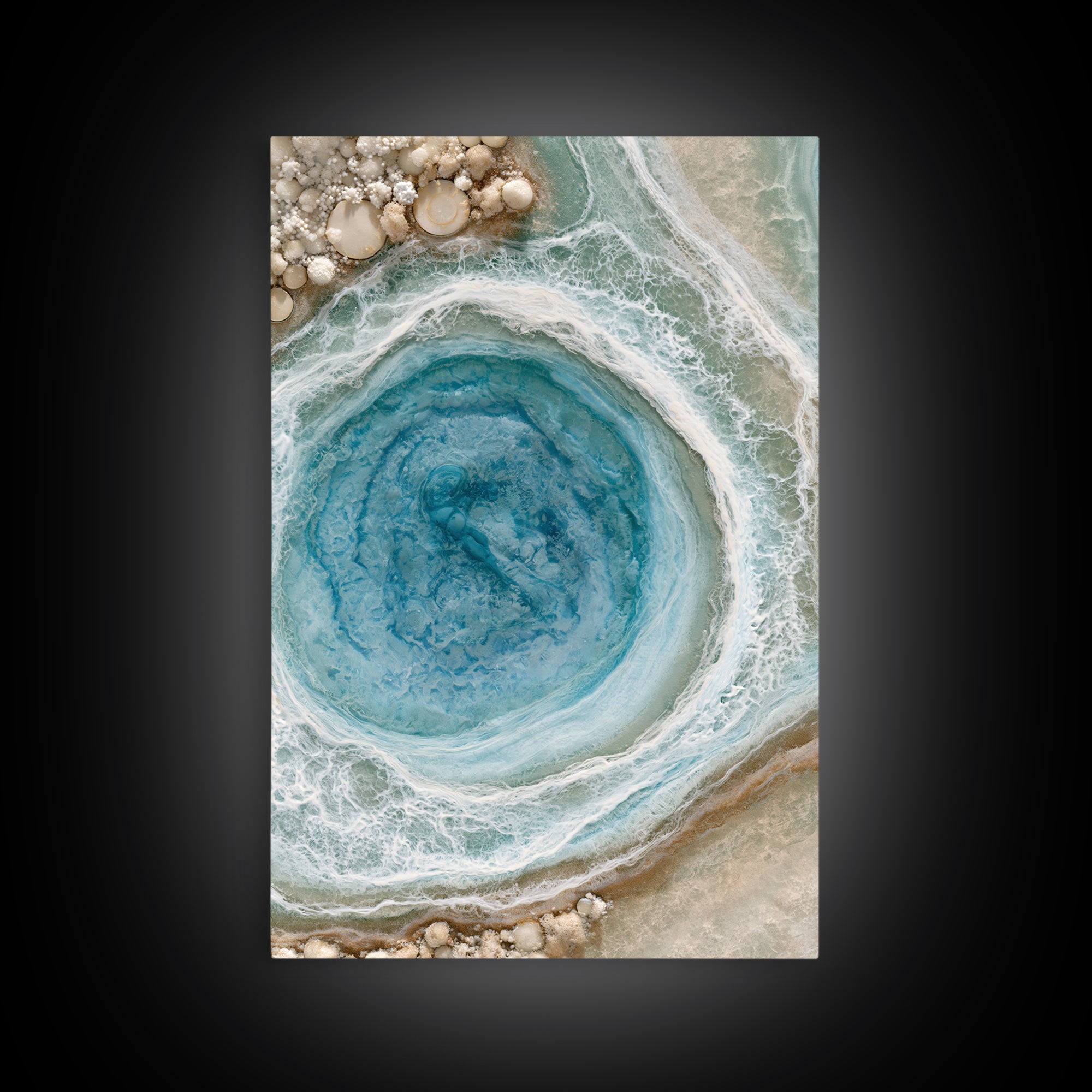 Blue Lagoon Water Seen from Above Framed Canvas Print, Spa Art, Printable Art, Spa Decor, Serenity, Fine Art Photography, SPA-2x3-100