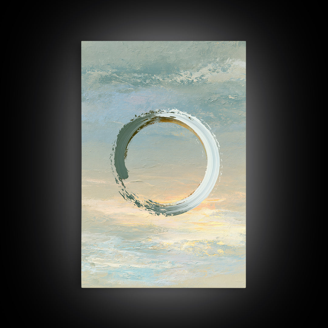 Minimal Zen Circle Brushstroke Canvas Print, Spa Art, Gallery Decor, Spa Decor, Fine Art, Serenity, Wall Art, Home Decor, SPA-2x3-16