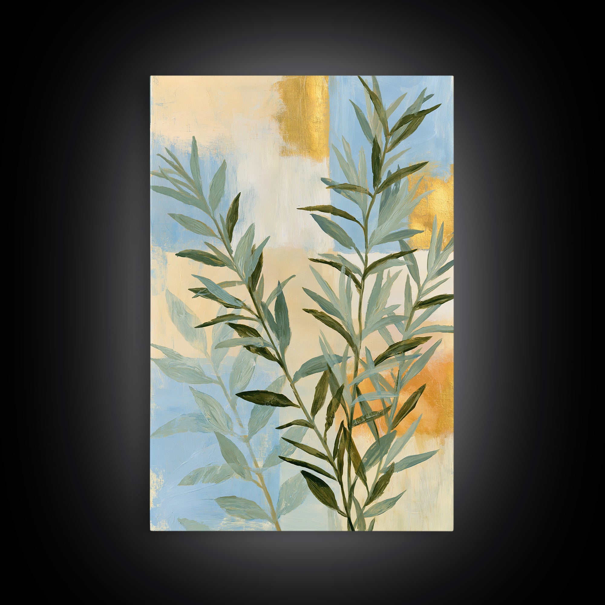 Botanical Herbal Arrangement Framed Canvas Print, Spa Art, Art, Spa Decor, Fine Art, Serenity, Abstract Print, Minimalist Art, SPA-2x3-22