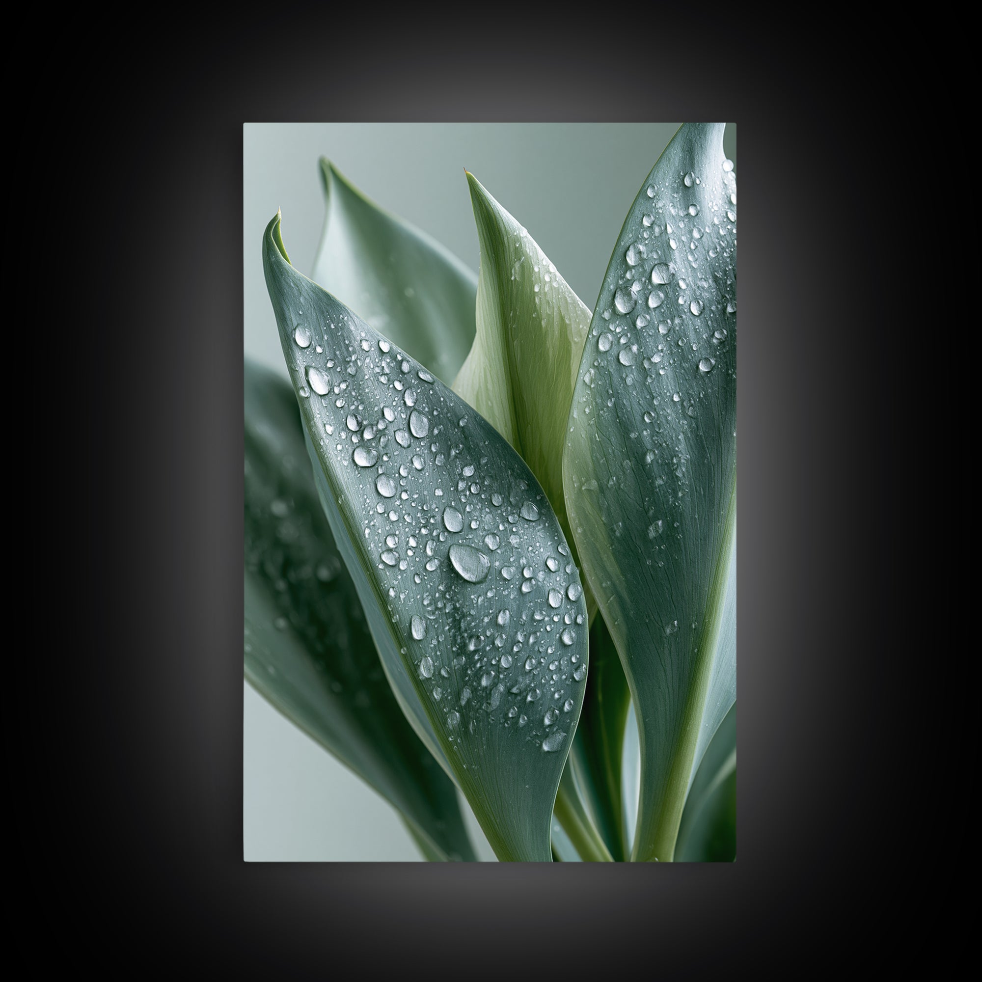 Rain on Leaves Framed Canvas Print, Spa Art, Modern Decor, Spa Decor, Fine Art, Serenity, Wall Decor, Printable Wall Art, SPA-2x3-24