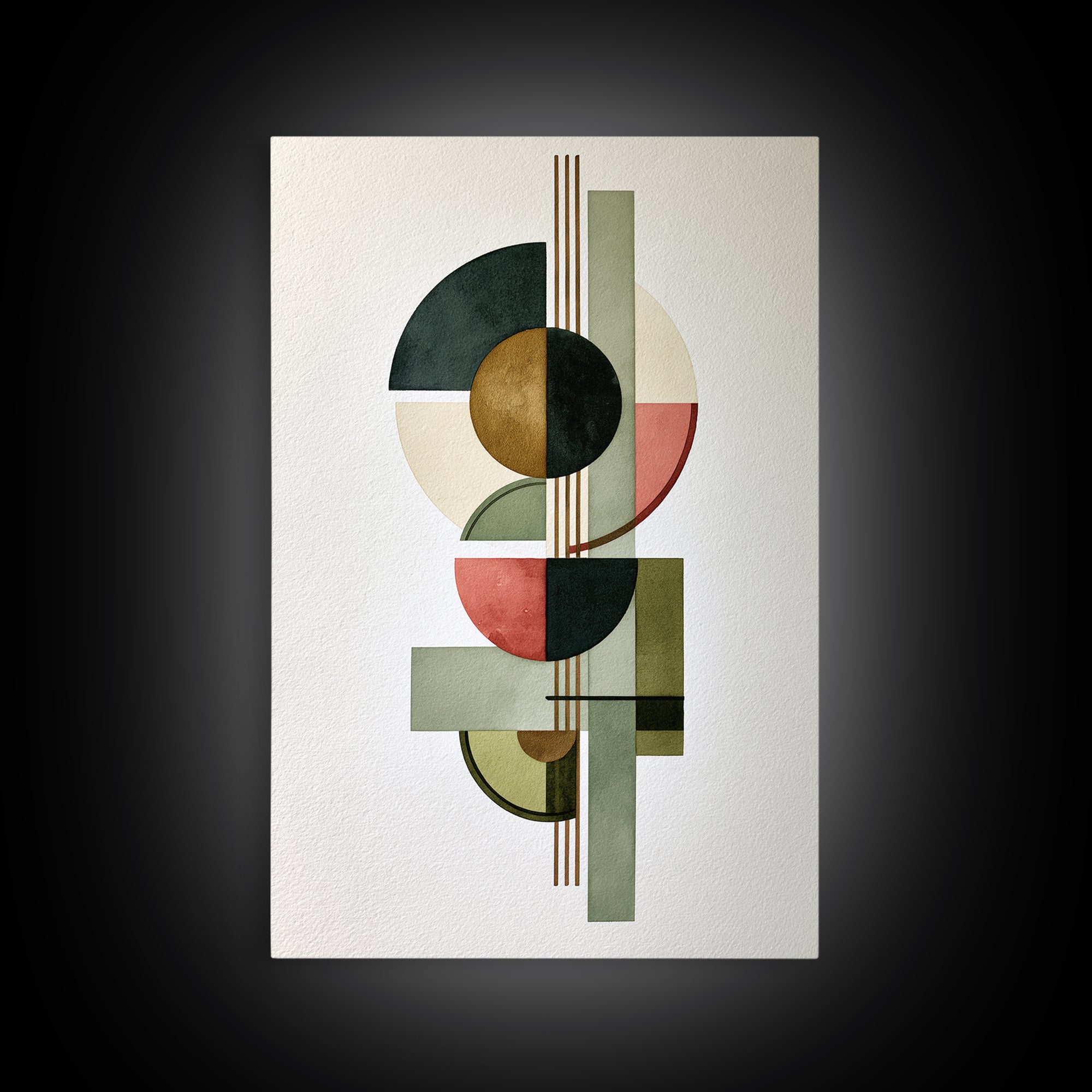 Sage and Ivory Geometric Calm Composition Canvas Print, Spa Art, Nature Prints, Spa Decor, Abstract Art, Serenity, SPA-2x3-29