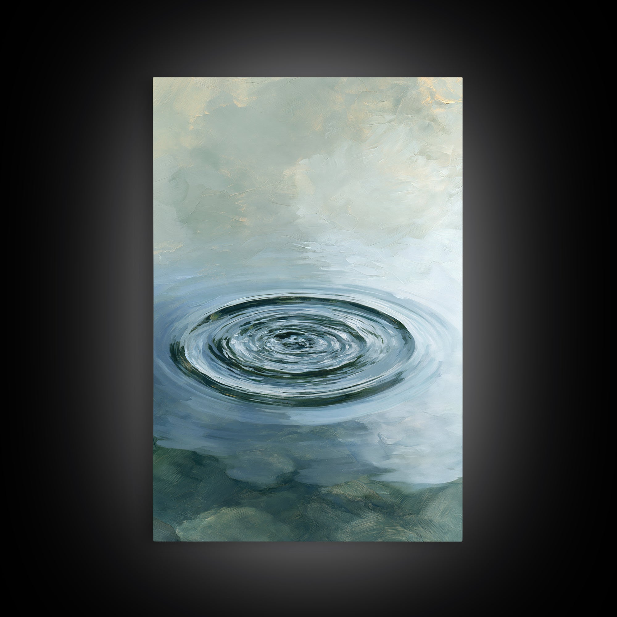 Abstract Water Ripples Framed Canvas Print, Spa Art, Wall Art Print, Spa Decor, Abstract Art, Serenity, Animal Art, SPA-2x3-38