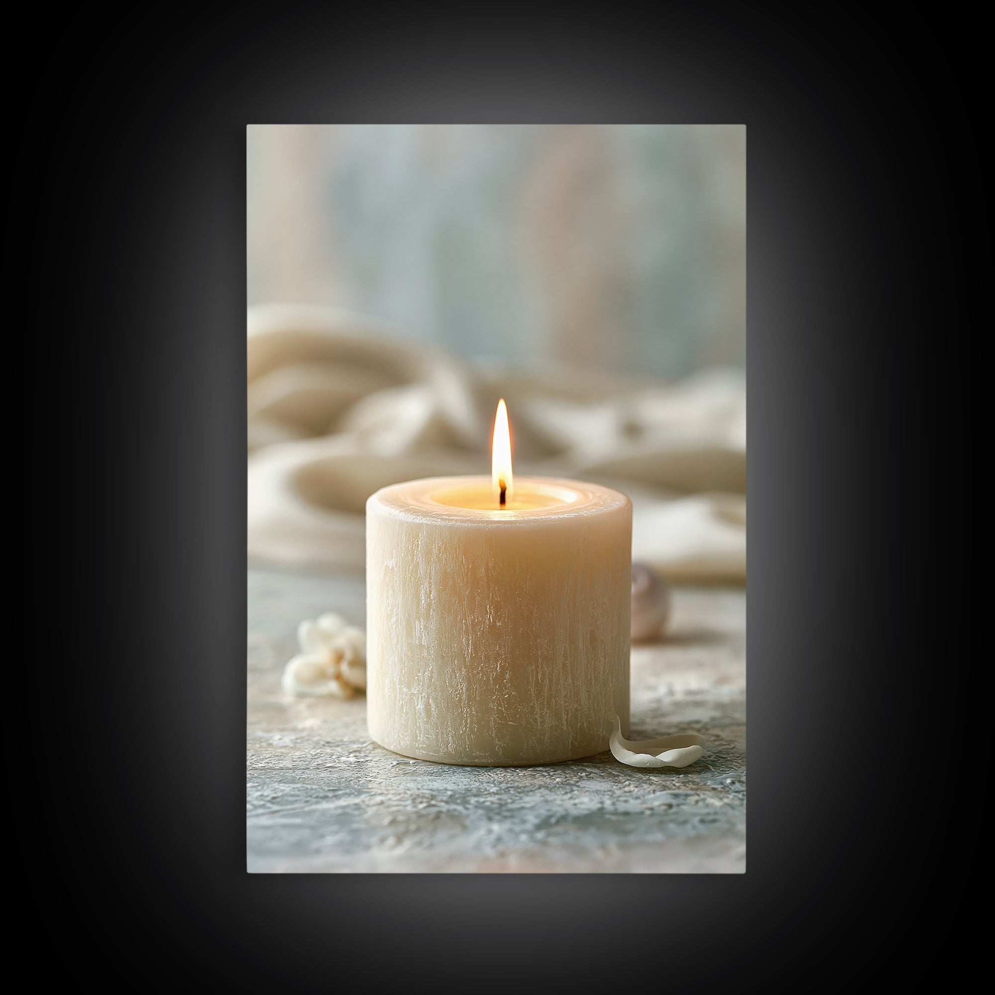 Warm Candle Flame Framed Canvas Print, Spa Art, Spa Decor, Abstract Art, Serenity, Spa Wall Art, Teen Girl Room Decor, SPA-2x3-41