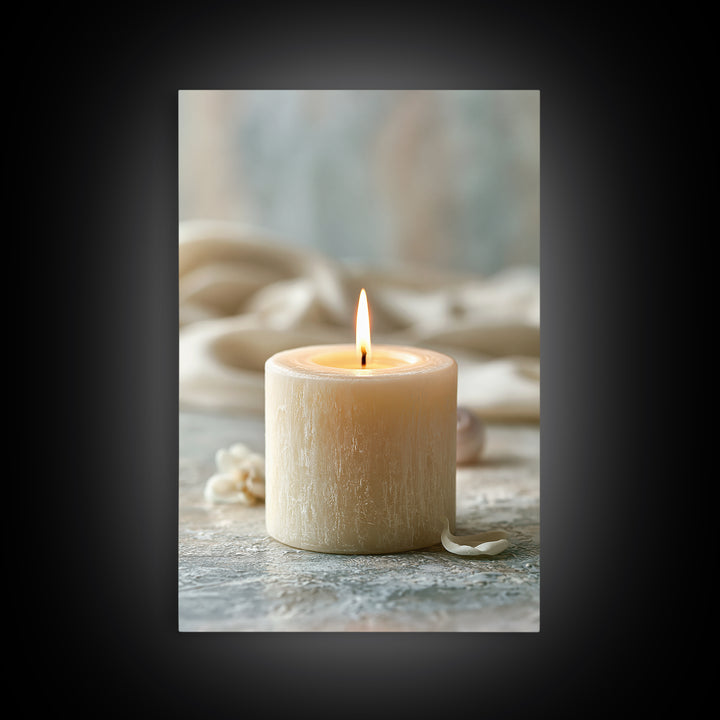 Warm Candle Flame Framed Canvas Print, Spa Art, Spa Decor, Abstract Art, Serenity, Spa Wall Art, Teen Girl Room Decor, SPA-2x3-41