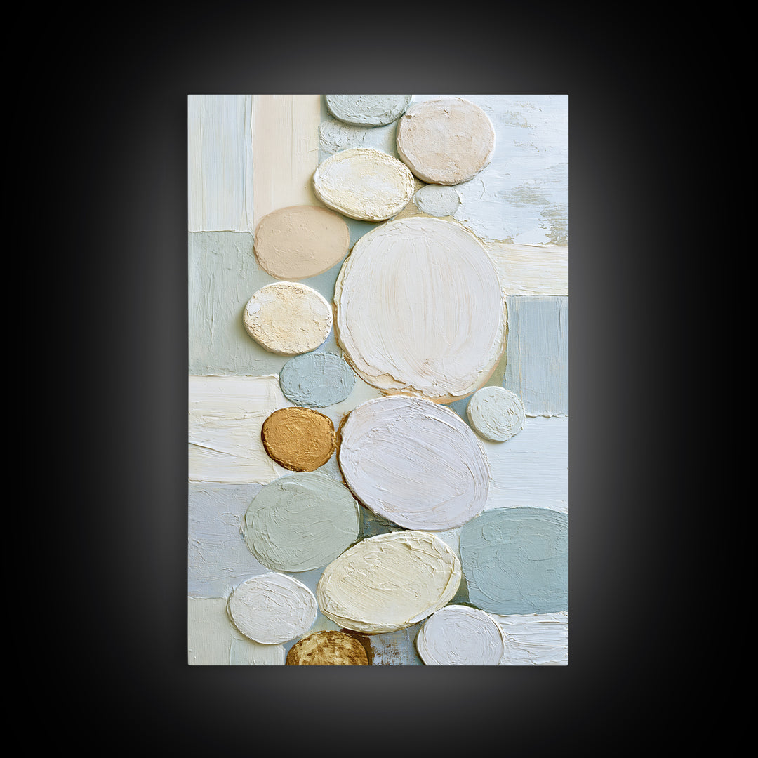 Pebble Texture Abstract Framed Canvas Print, Spa Art, Contemporary Art, Spa Decor, Fine Art, Serenity, Spa Wall Art, Dog Canvas, SPA-2x3-47