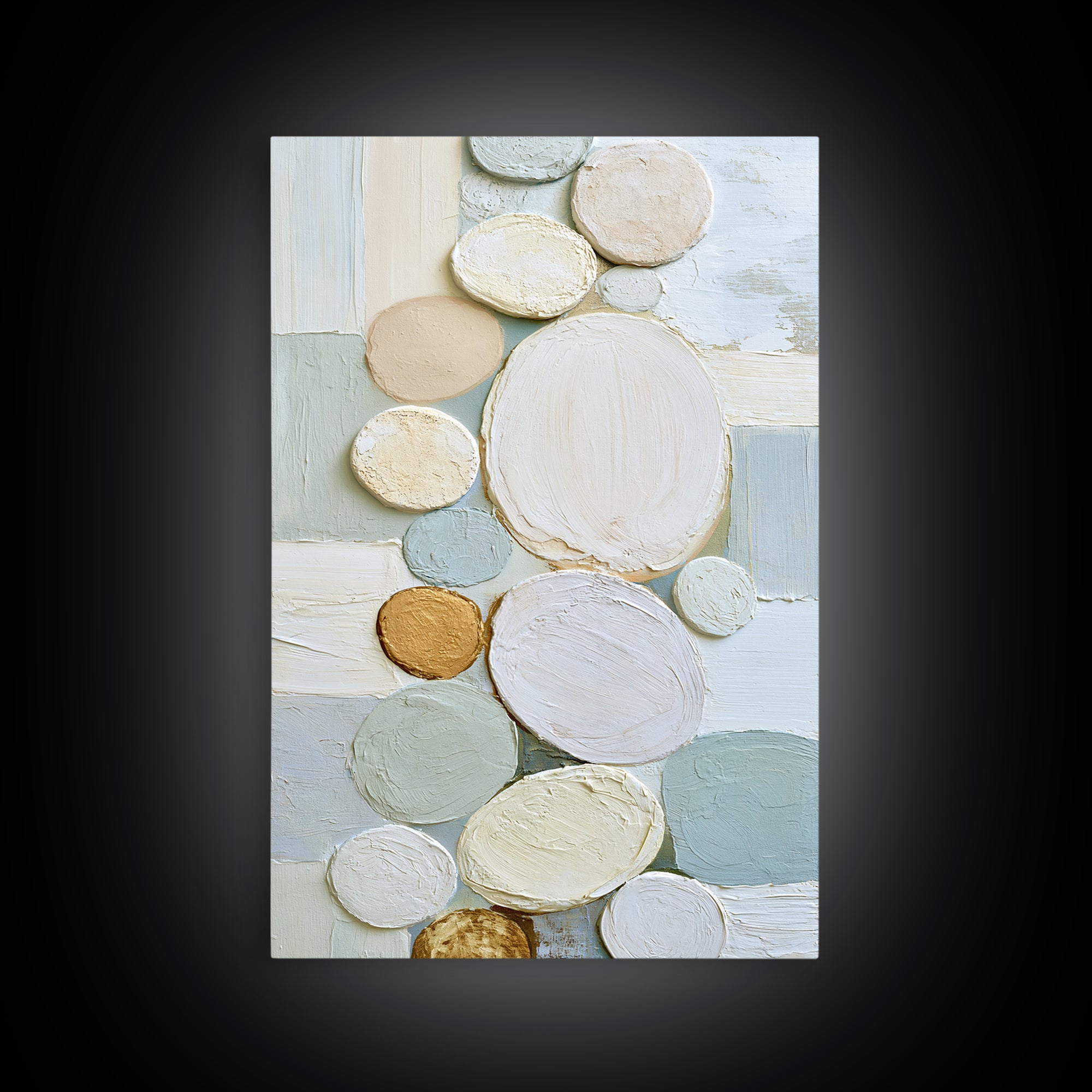 Pebble Texture Abstract Framed Canvas Print, Spa Art, Contemporary Art, Spa Decor, Fine Art, Serenity, Spa Wall Art, Dog Canvas, SPA-2x3-47