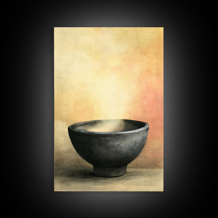 Tea Bowl and Steam Still Life Canvas Print, Spa Art, Printable Wall Art, Spa Decor, Fine Art, Serenity, Feminine Wall Art, SPA-2x3-54